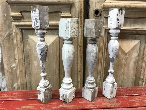 4 Balusters Painted Wood Architectural Salvage Spindles Porch House Trim A1,