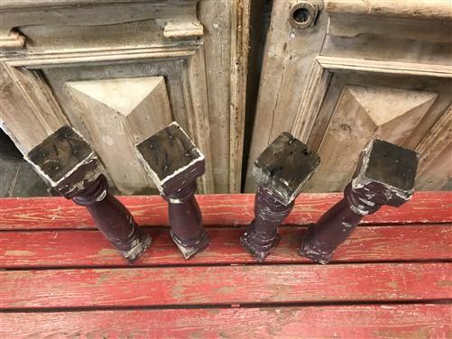 4 Balusters Painted Wood Architectural Salvage Spindles Porch House Trim L,