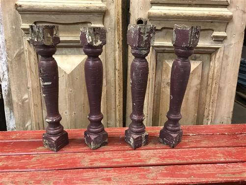 4 Balusters Painted Wood Architectural Salvage Spindles Porch House Trim M,