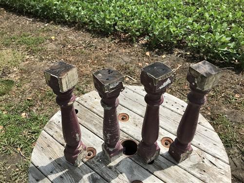 4 Balusters Painted Wood Architectural Salvage Spindles Porch House Trim P,