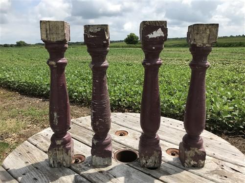 4 Balusters Painted Wood Architectural Salvage Spindles Porch House Trim P,