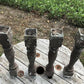 4 Balusters Painted Wood Architectural Salvage Spindles Porch House Trim Q,