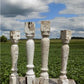 4 Balusters Painted Wood Architectural Salvage Spindles Porch House Trim A10,
