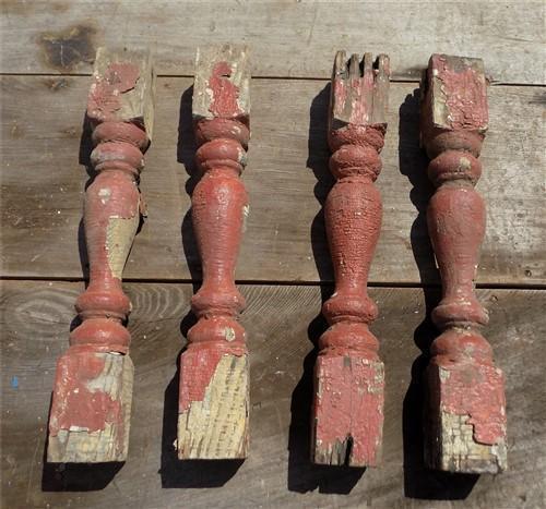 4 Balusters Painted Wood Architectural Salvage Spindles Porch House Trim A16,