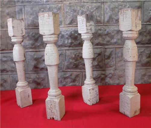4 Balusters Painted Wood Architectural Salvage Spindles Porch House Trim A24,