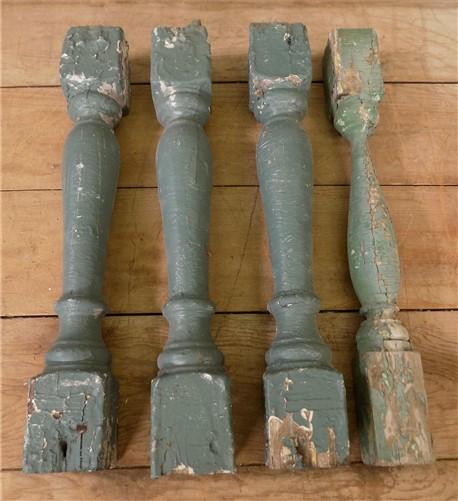 4 Balusters Painted Wood Architectural Salvage Spindles Porch House Trim A25,