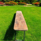 Stained Vintage German Beer Garden Bench Portable Industrial Wood Bench Seat B41