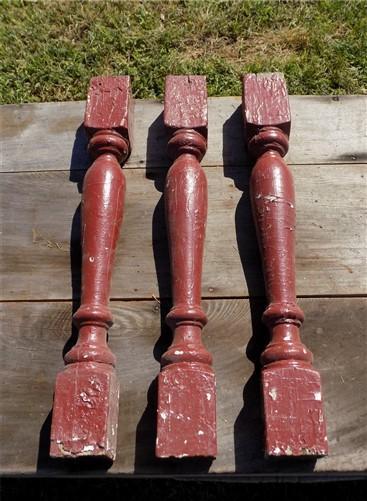 3 Balusters Painted Wood Architectural Salvage Spindles Porch House Trim A34,