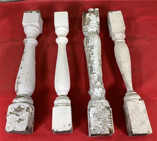 4 Balusters Painted top Wood Architectural Salvage Spindles Porch House Trim S, Vintage Wood Spindles, Wooden Balusters, Rustic Farmhouse