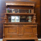 Oak Sideboard Buffet Vintage Dining Room Table Server Mirror, Cupboard Dresser