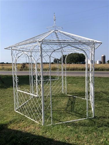 Hexagon Metal Gazebo, Backyard Gazebo, Garden Pergola, Outdoor Patio, Arbor A