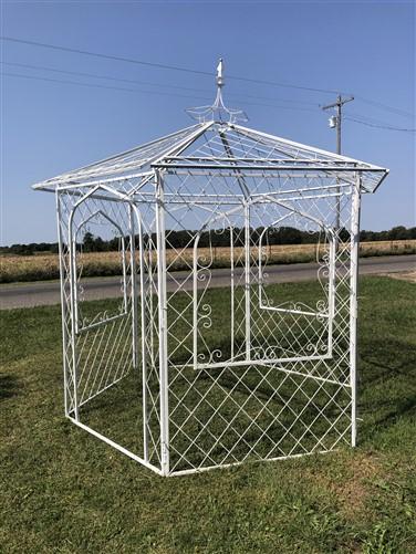 Hexagon Metal Gazebo, Backyard Gazebo, Garden Pergola, Outdoor Patio, Arbor A