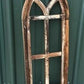 Dark Paneled American Gothic Style Wood Window Frame, Arched Farmhouse Window,