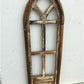 Dark Paneled American Gothic Style Wood Window Frame, Arched Farmhouse Window,