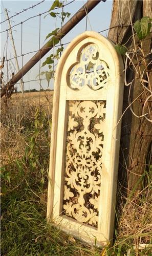 Cathedral Clover Window Frame, Gothic Church Fretwork, Architectural Window,
