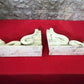 Pair White Wood Corbels, Bookends Shelf Mantel Decor, Architectural Brackets