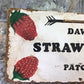 Dave's Strawberry Patch Sign, Vintage Farmers Market, Folk Art Advertising A,
