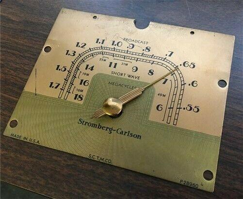 Stromberg Carlson Radio Face, Vintage Radio Parts, Faceplate Part P28960,