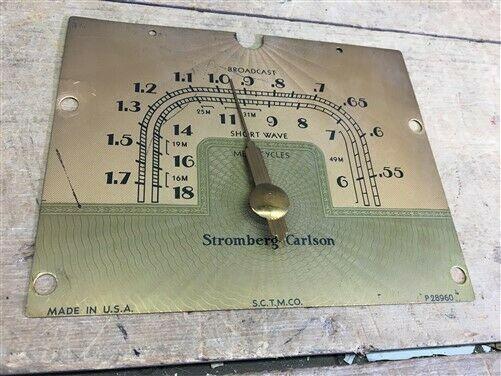 Stromberg Carlson Radio Face, Vintage Radio Parts, Faceplate Part P28960,