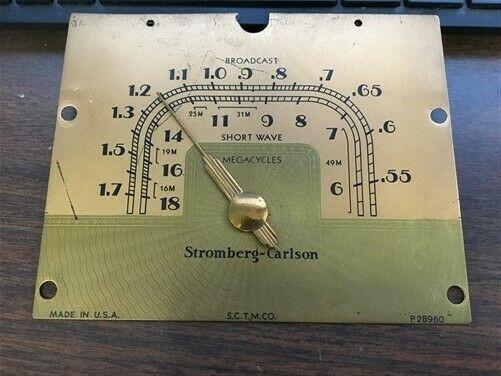 Stromberg Carlson Radio Face, Vintage Radio Parts, Faceplate Part P28960,