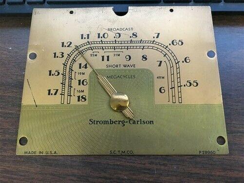 Stromberg Carlson Radio Face, Vintage Radio Parts, Faceplate Part P28960,