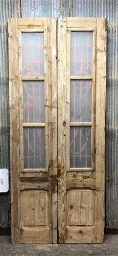 Antique French Double Doors (43x101.5) Iron Wood Doors, European Doors D48