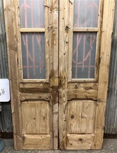 Antique French Double Doors (43x101.5) Iron Wood Doors, European Doors D48