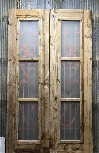 Antique French Double Doors (43x101.5) Iron Wood Doors, European Doors D48