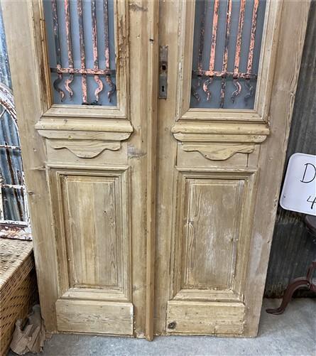 Antique French Double Doors (43x103.5) Wood Iron Doors, European Doors D90