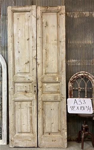 Antique French Double Doors (42x101.5) European Doors, Raised Panel Doors A33