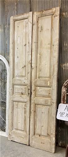 Antique French Double Doors (42x101.5) European Doors, Raised Panel Doors A33