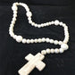 Wall Hanging Clay Bead Rosary, Rosary Catholic Crucifix, Terra Cota Cross,