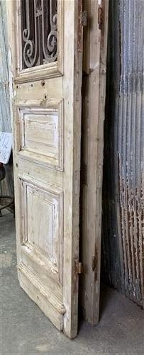 Antique French Double Doors (53x116) Wood Iron Doors, European Doors R12