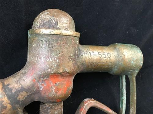 Brass Fuel Nozzle, Vintage Brass Wheaton Newark, Service Station Gas Nozzle,
