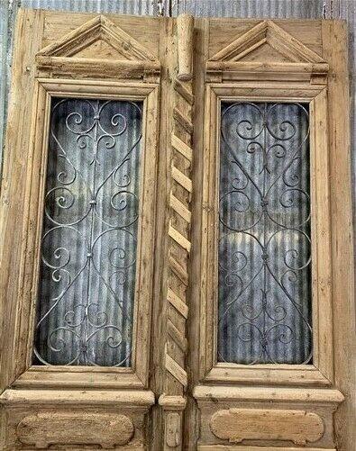 Antique French Double Doors (52x103.5) Wood Iron Doors, European Doors R14