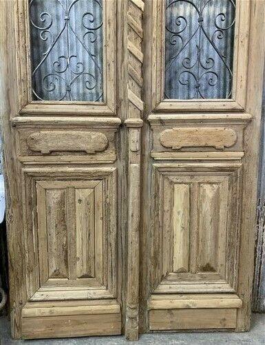 Antique French Double Doors (52x103.5) Wood Iron Doors, European Doors R14