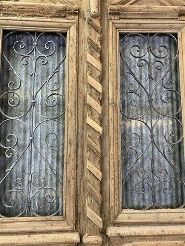 Antique French Double Doors (52x103.5) Wood Iron Doors, European Doors R14