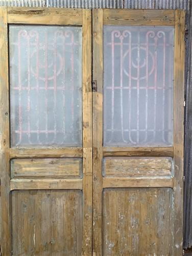 Antique French Double Doors (65.5x95) Iron Wood Doors, European Doors R18