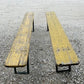 Pair Vintage German Beer Garden Benches, Portable Industrial Wood Bench Seats E,