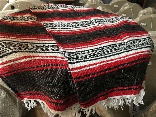 Southwestern Serape Vintage Indian Mexican Blanket Rug Satillo Decor f,