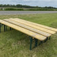 4 Vintage German Beer Garden Benches, Portable Industrial Wood Bench Seats H,