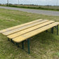 4 Vintage German Beer Garden Benches, Portable Industrial Wood Bench Seats H,