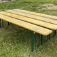 4 Vintage German Beer Garden Benches, Portable Industrial Wood Bench Seats H,