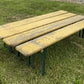 4 Vintage German Beer Garden Benches, Portable Industrial Wood Bench Seats H,