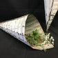 2 White Tin Flower Cones, Rustic Hanging Vase Pockets, Hanging Flower Holder,