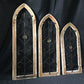 Set 3 Wood Metal Gothic Window Frames, Distressed Architectural Window Decor