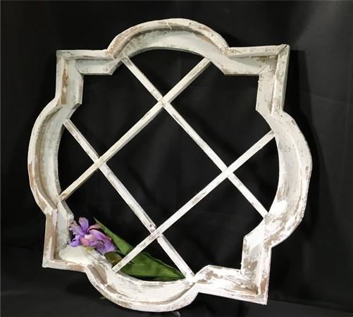 White Wine Rack Window Frame, Wooden Decorative Panel, Architectural Window