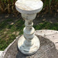 White Wood Candle Stick Stand, Distressed Pillar Candle Holder, Farmhouse Decor