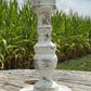 White Wood Candle Stick Stand, Distressed Pillar Candle Holder, Farmhouse Decor