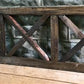 Brown 3X Transom Window Frame, Wooden Decorative Panel, Architectural Window, Farmhouse Decor, Wall Art, Gothic Wood Window Frame